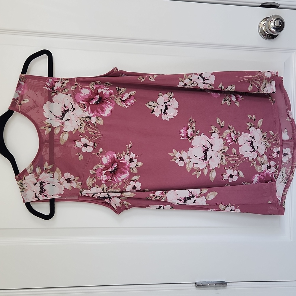 Pink Floral Tank Top Size XL
